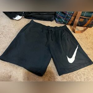 Nike Black Athletic Shorts with White Accents